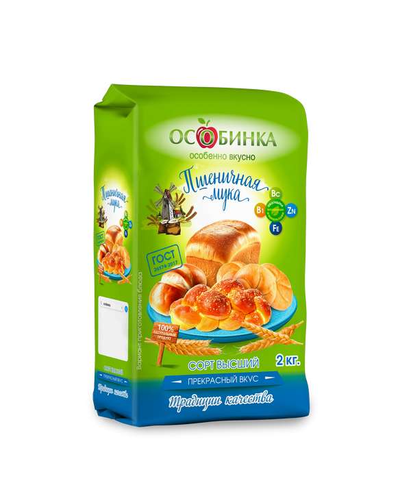 Упаковка Мука пшеничная - аренда торгового знака Особинка